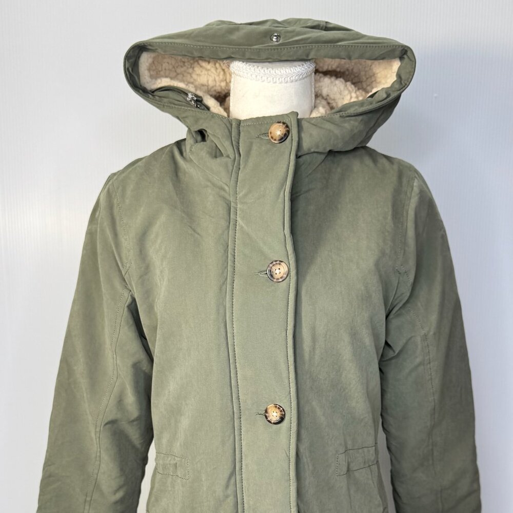 Abercrombie & Fitch Military Parka Coat Green Women's Small Gorpcore Utility - Picture 3 of 16